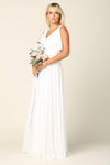 Long Formal Flutter Sleeves Bridesmaids Dress - The Dress Outlet