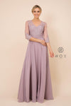 Long Formal Gown Embellished Bodice Dress - The Dress Outlet Nox Anabel