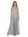 Long Formal Halter Chiffon Bridesmaids Dress - The Dress Outlet