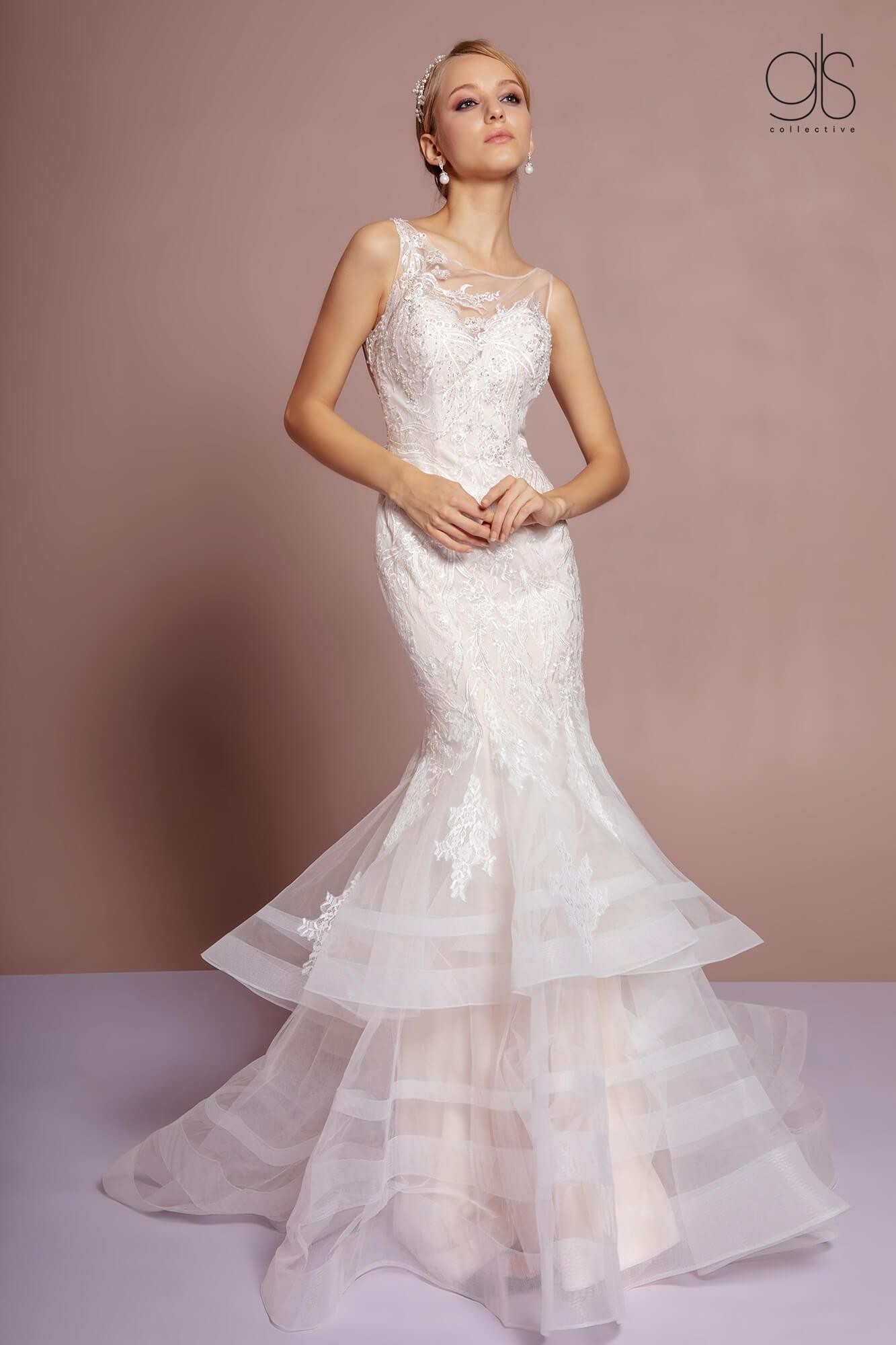 Long Formal Layered Bridal Gown Sale - The Dress Outlet