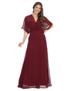 Long Formal Mother of the Bride Draped Chiffon Gown - The Dress Outlet