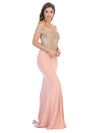 Long Formal Off Shoulder Fitted Mermaid Dress - The Dress Outlet