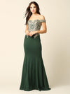 Long Formal Off Shoulder Fitted Mermaid Dress - The Dress Outlet