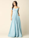 Prom Dresses Long Formal Off Shoulder Glitter Ball Gown Aqua