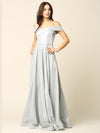 Prom Dresses Long Formal Off Shoulder Glitter Ball Gown Silver