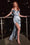 Off Shoulder Long Prom Satin Dress Dusty Blue