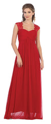 Long Formal Sleeveless Chiffon Bridesmaids Dress - The Dress Outlet