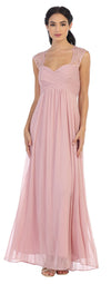 Long Formal Sleeveless Chiffon Bridesmaids Dress - The Dress Outlet