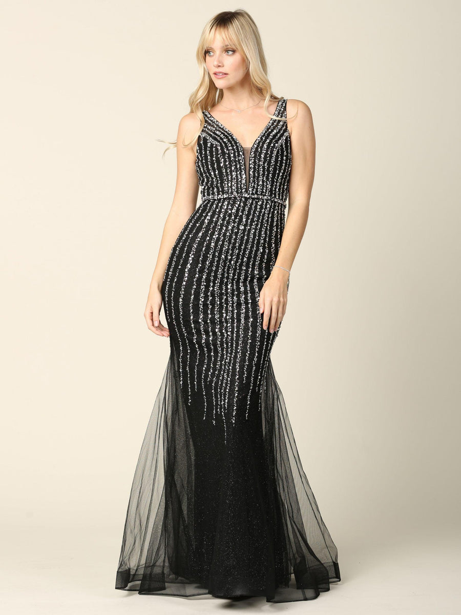 Long Formal Sleeveless Fitted Prom Gown - The Dress Outlet