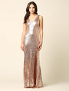 Long Formal Sleeveless Sequins Fitted Dress - The Dress Outlet