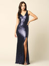 Long Formal Sleeveless Sequins Fitted Dress - The Dress Outlet