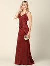 Long Formal Spaghetti Strap Glitter Prom Dress - The Dress Outlet