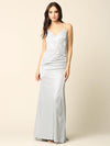 Long Formal Spaghetti Strap Glitter Prom Dress - The Dress Outlet