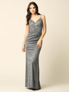 Long Formal Spaghetti Strap Glitter Prom Dress - The Dress Outlet