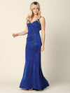 Long Formal Spaghetti Strap Glitter Prom Dress - The Dress Outlet