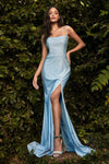 Long Fitted Spaghetti Strap Prom Dress - The Dress Outlet