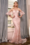 Long Fitted Strapless Prom Dress - The Dress Outlet