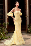 Long Fitted Strapless Prom Dress - The Dress Outlet