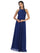 Long Halter Bridesmaid Pleated Dress - The Dress Outlet