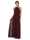 Long Halter Tie Back Bridesmaid Dress - The Dress Outlet