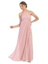 Long Halter Tie Back Bridesmaid Dress - The Dress Outlet