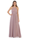 Long Halter Tie Back Bridesmaid Dress - The Dress Outlet