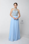 Long High Neck Jeweled Prom Dress - The Dress Outlet Nox Anabel