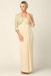 Long Mother of the Bride 2 Piece Formal Bolero Dress Sale - The Dress Outlet