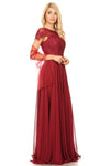 Long Mother of the Bride Beaded Chiffon Formal Gown - The Dress Outlet