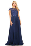 Long Mother of the Bride Beaded Chiffon Formal Gown - The Dress Outlet