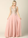 Long Mother of the Bride Chiffon Formal Dress - The Dress Outlet