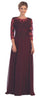 Long Mother of the Bride Formal Chiffon Dress Burgundy