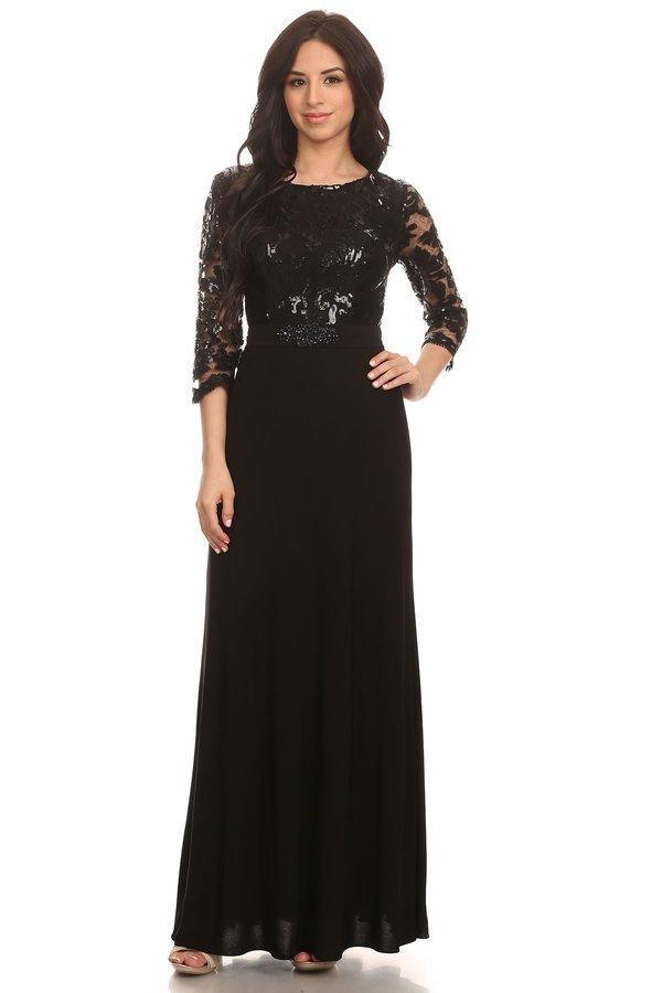 Long Mother of the Bride Formal Evening Gown - The Dress Outlet