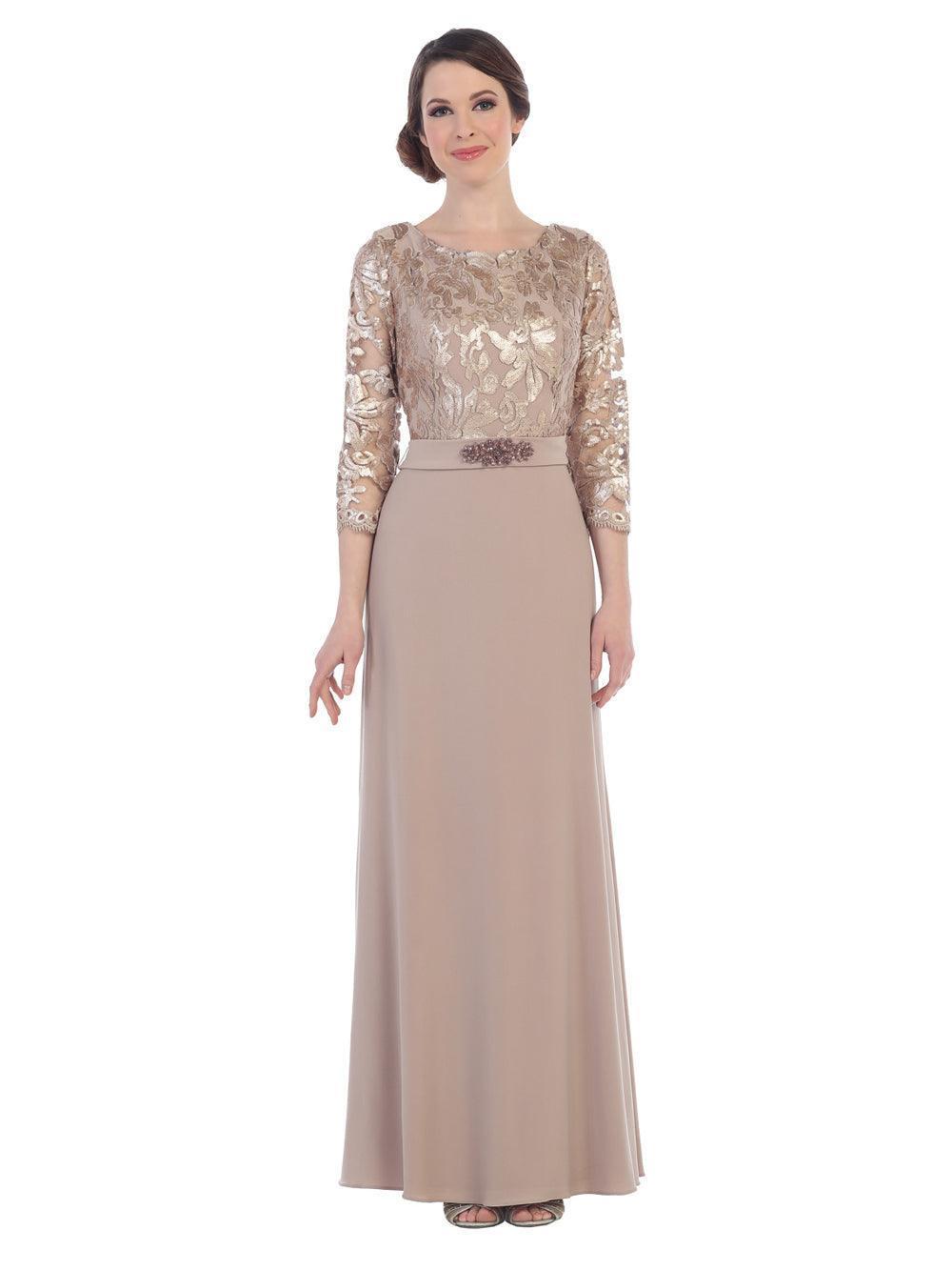 Long Mother of the Bride Formal Evening Gown - The Dress Outlet