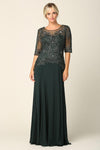 Long Mother of the Bride Formal Embroidered Dress - The Dress Outlet