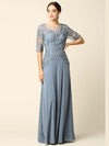 Long Mother of the Bride Formal Embroidered Dress - The Dress Outlet