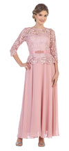 Long Mother of the Bride Lace Chiffon Formal Gown - The Dress Outlet