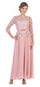 Long Mother of the Bride Lace Chiffon Formal Gown - The Dress Outlet