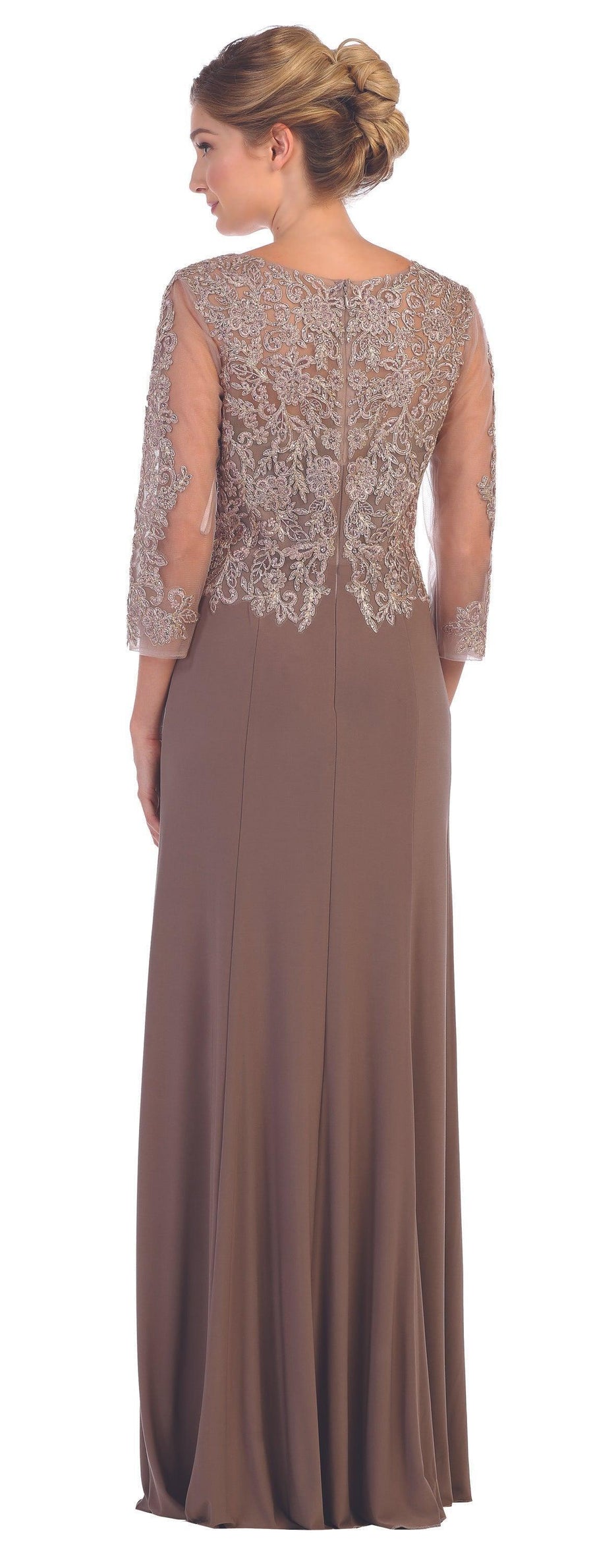 Long Mother of the Bride Long Sleeve Formal Dress Sale - The Dress Outlet