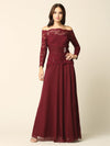 Long Mother of the Bride Off Shoulder Formal Dress - The Dress Outlet