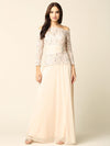 Long Mother of the Bride Off Shoulder Formal Dress - The Dress Outlet