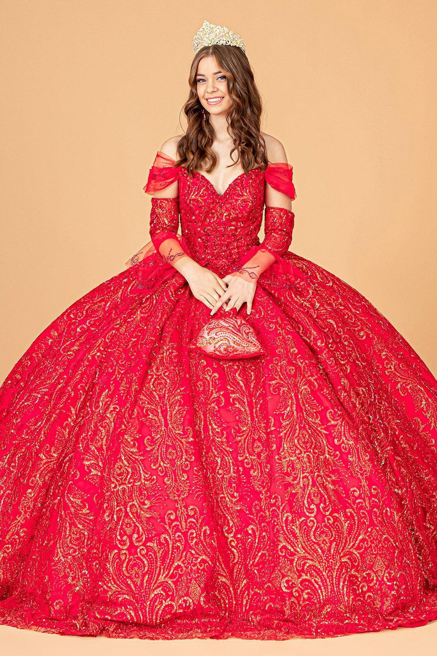 Long Off Shoulder Ball Gown Quinceanera Dress - The Dress Outlet