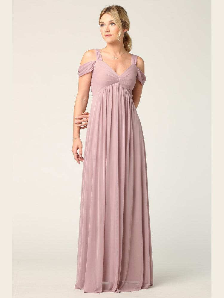 Long Off Shoulder Bridesmaids Dress Sale - The Dress Outlet