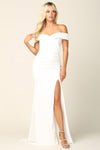 Long Off Shoulder Fitted Wedding Dress - The Dress Outlet