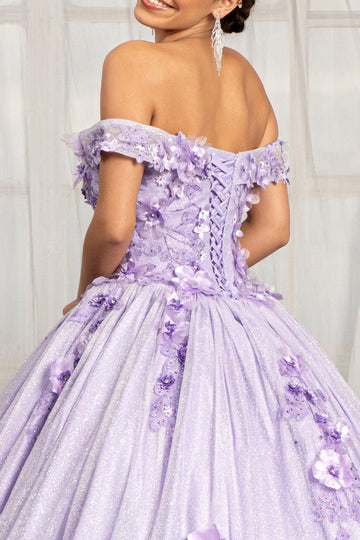 Long Off Shoulder Floral Applique Quinceanera Dress for $656.99