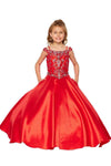 Long Off Shoulder Flower Girls Dress - The Dress Outlet