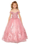 Long Off Shoulder Flower Girls Dress - The Dress Outlet