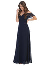 Long Off Shoulder Formal Bridesmaids Dress - The Dress Outlet