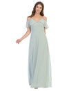 Long Off Shoulder Formal Bridesmaids Dress - The Dress Outlet