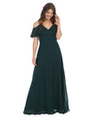 Long Off Shoulder Formal Bridesmaids Dress - The Dress Outlet